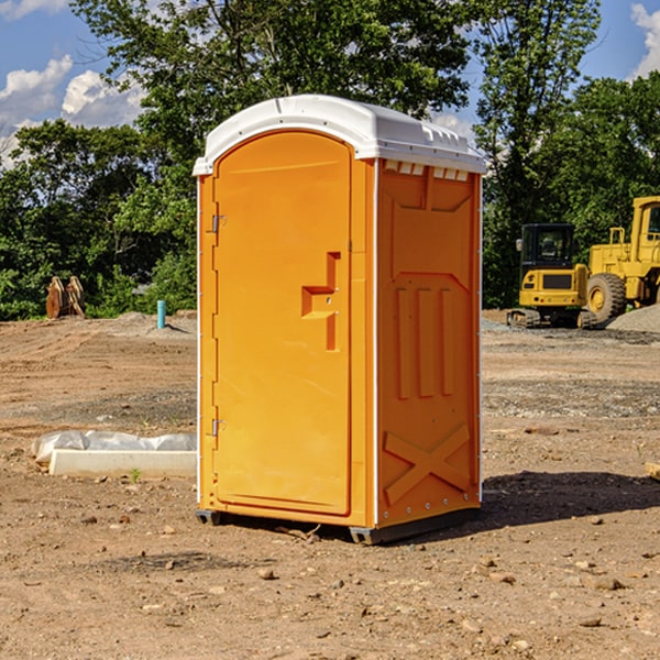 how often are the portable restrooms cleaned and serviced during a rental period in Butler County